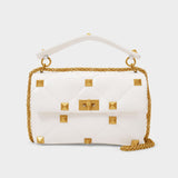 Large Shoulder Bag in White Leather