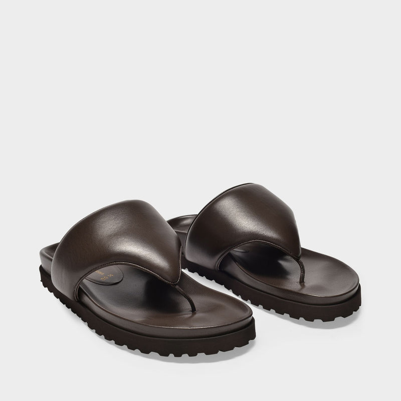 Flip Flops Sandals 深棕色皮质凉鞋拖鞋